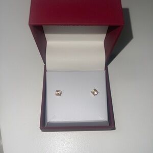 Helzberg 10k rose gold diamond earrings